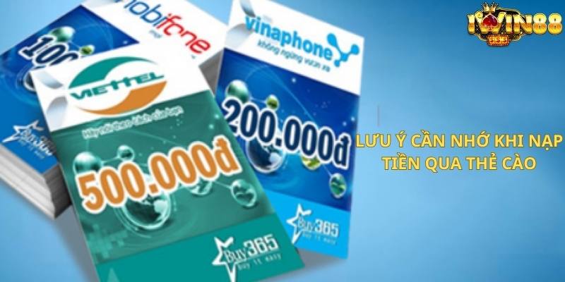 3 lưu ý cần nhớ cho hội viên khi nạp tiền bằng thẻ cào