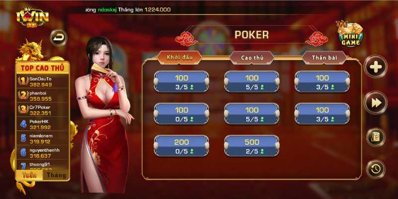 Giới thiệu về game poker iwin cơ bản