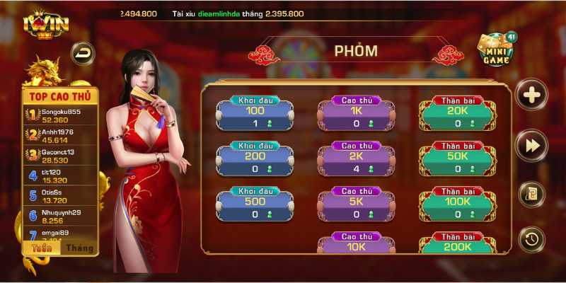 Hướng dẫn chơi game bài phỏm iWin