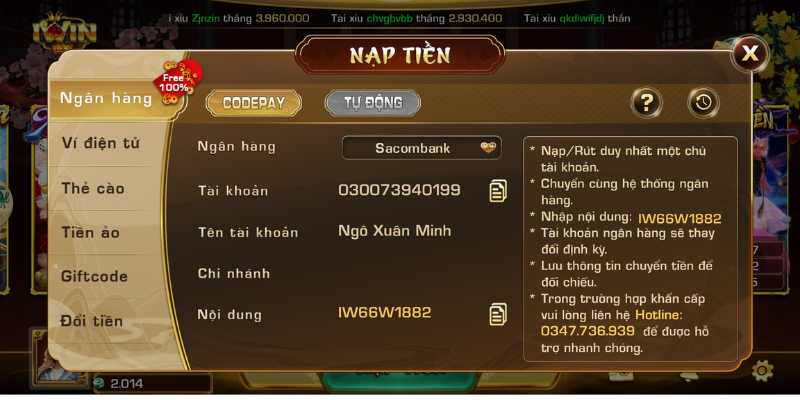 Nhận code mậu binh online tại iwin