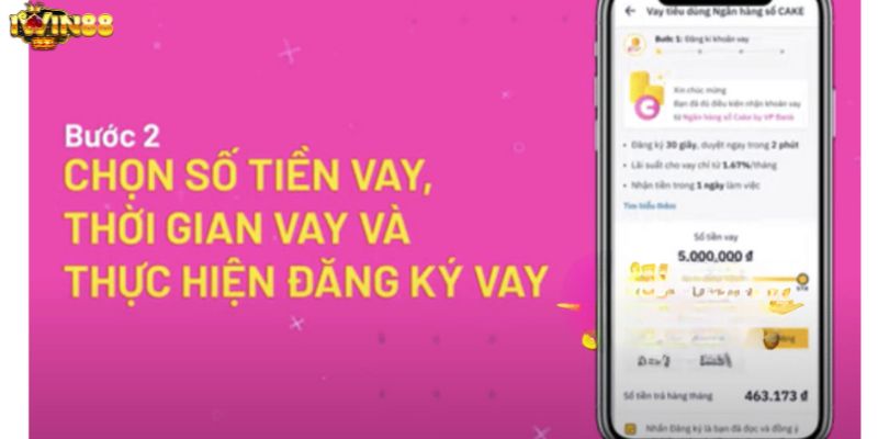 Quy trình đăng ký vay tiền chơi iwin với app cake