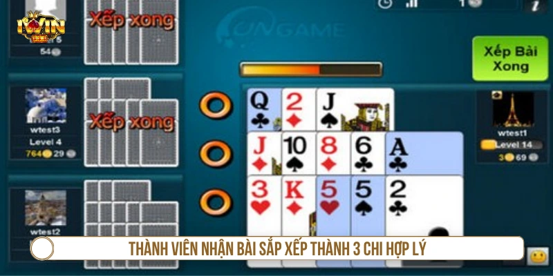 Mậu Binh IWIN - Luật Chơi Chi Tiết A-Z Cho Người Mới Thành viên nhận bài xong sắp xếp thành 3 chi hợp lý