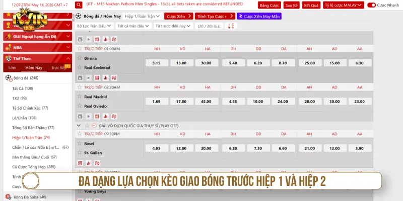 Tối ưu lựa chọn với đa dạng hình thức giao bóng trước